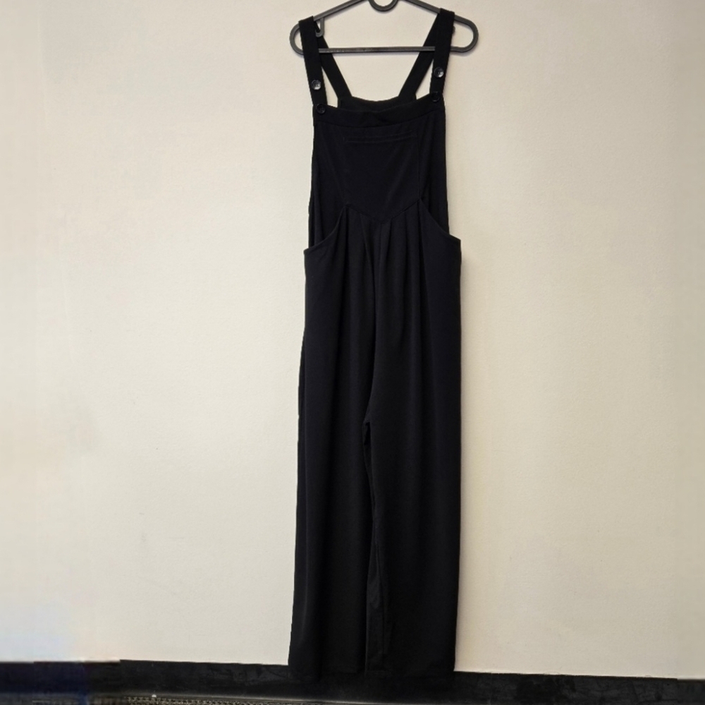 Halara Waffle Knit Adjustable Jumpsuit Overalls Black L - Picture 6 of 12
